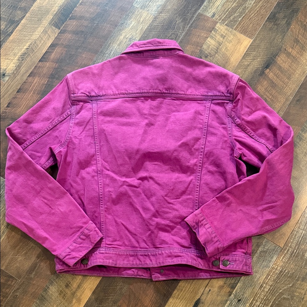 GUESS x Sean Wotherspoon Farmers Market Magenta Acid Wash Denim Jacket Large - Picture 7 of 8
